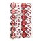 Polka Dot and Candycane Color Style Ornament Ball Bundle, Set of 24 Red and White Patterned Christmas Baubles